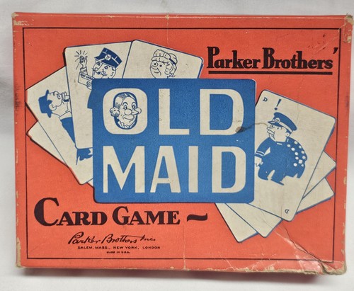 Vintage 1940's Old Maid Card Game Complete 21 Pairs w/Instruction Cards & Box - Picture 2 of 12