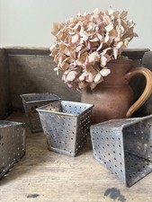 Vintage French Galvanised Metal Faisselles
