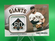 2020 Topps 60 Years Commemorative Jumbo Jersey Sleeve Patch Evan Longoria /25