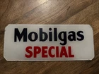 Vintage Mobilgas Special 10¼" X 4¼" Advertising Glass Gas Pump Name Plate/ Sign