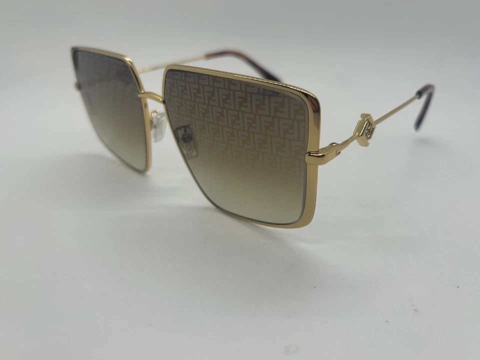 NUEVO FENDI FE40018U 30F GAFAS DE SOL CUADRADAS DORADAS 59-14-140mm Viene con Juego Completo Foto 3 de 4