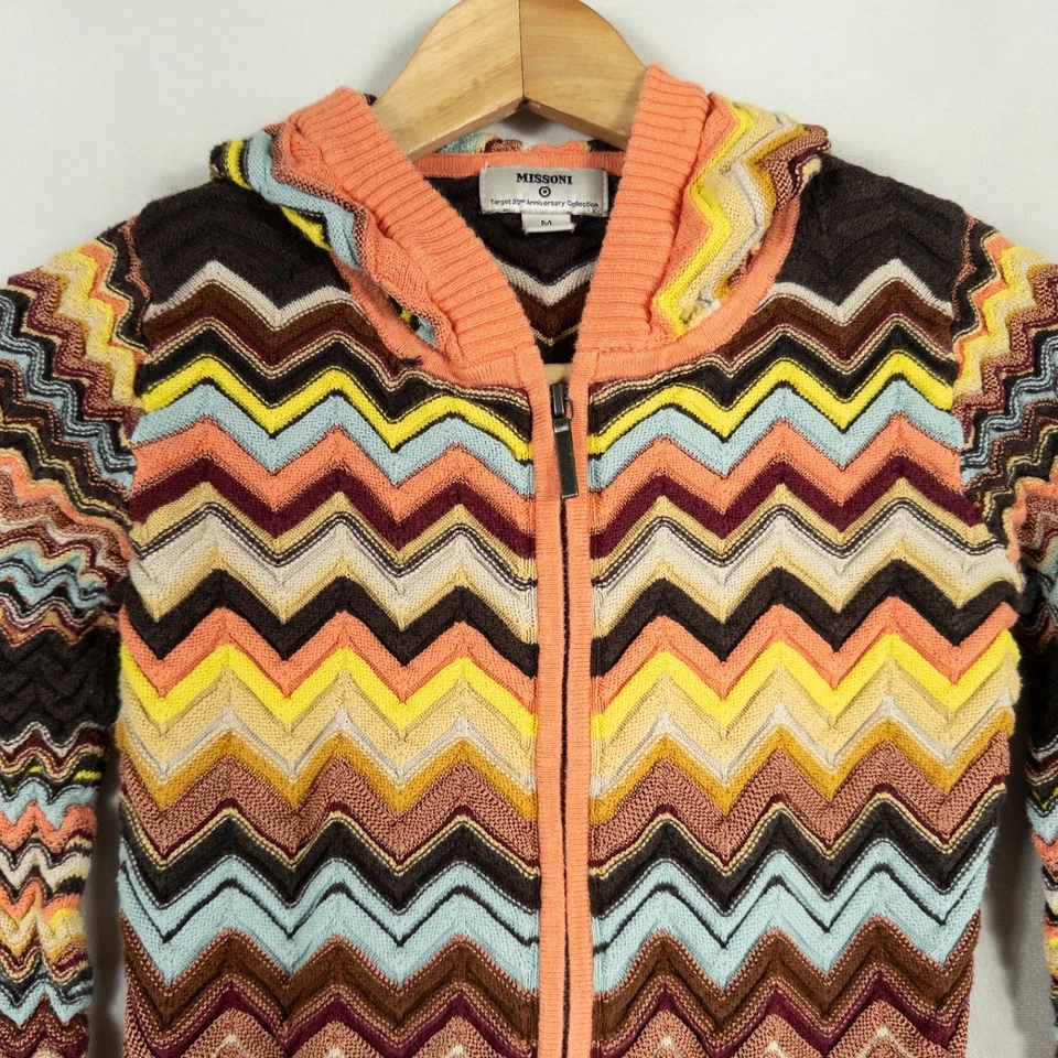 SUÉTER CÁRDIGAN CON CAPUCHA MISSONI Target Colore Zig Zag Chevron - Niñas MEDIANO Foto 2 de 4