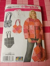 Simplicity Pattern 3898 Womens Jackets Bags Crafty Patch Sizes S M L XL UNCUT