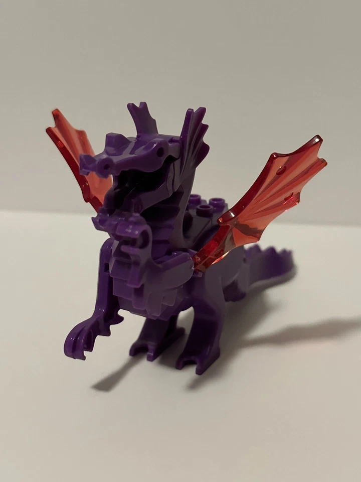 Lego Clásico Dragón Púrpura Figura con Alas Rojas, 6056 6076 6082 6087 Vintage Knigh Foto 2 de 4