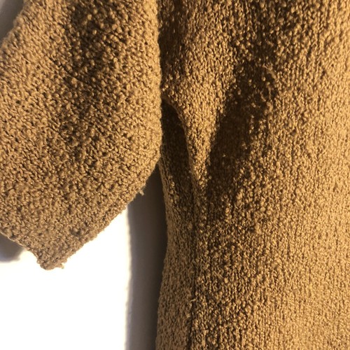 Vtg 60s Hand Knit Wiggle Dress Wool Boucle Brown Med-Lg - Picture 6 of 9