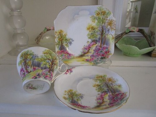 PRECIOSO ENCANTO SHELLEY INGLATERRA'S 0188 HUESO FINO CHINA TRÍO - Imagen 2 de 8
