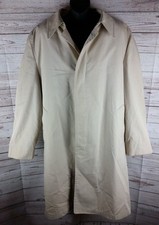London Fog 42R Suit Coat Trench Heavy Rain Coat Overcoat Orlon Acrylic Faux Fur
