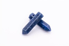 2 Pcs 31x8MM Dumortierite Healing Hexagonal Pointed Grade AAA Natural Beads