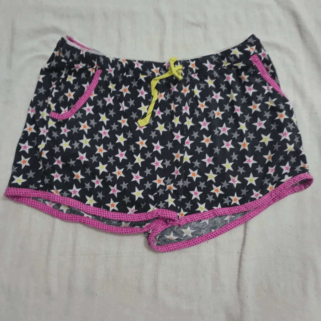 No Boundaries black and pink star print pajama shorts sz S 2313 eBay