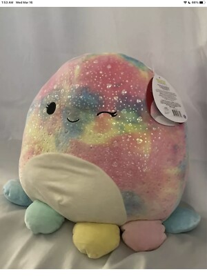 Squishmallow OPAL Tie Dye Winking Glitter Hearts Valentine s 16  Plush Octopus