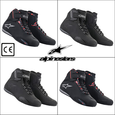 Alpinestars Sektor Waterproof Paddock Sport Touring Motorrad Stiefel schwarz rot