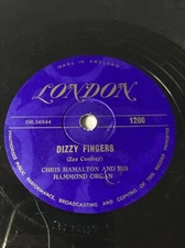 Dizzy Fingers / Saturday Rag Chris Hamilton and his Hammond Organ 78 rpm record