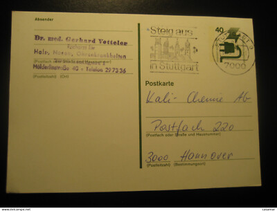 STUTTGART 1977 To Hannover Get Out Get Off In Stuttgart Cancel Postal Stationery