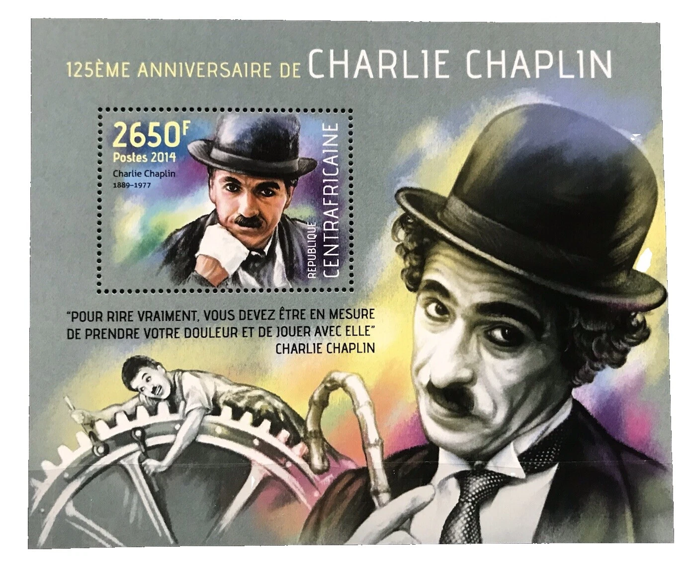 Central African Republic Multi-Color Famous People Postal Stamps