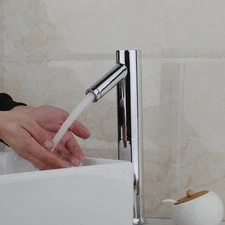 Bathroom Chrome Automatic Hand Free Touchless Sensor Faucet Sink Tap Deck Mount