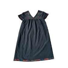 Madewell Black Fiesta Embroidered Silk with Liner Womens XXS Mini Dress