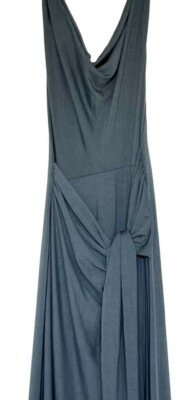 NWT NEW Rachel Pally Gray Sleeveless Halter Cowl Caftan Long Maxi Resort Dress M