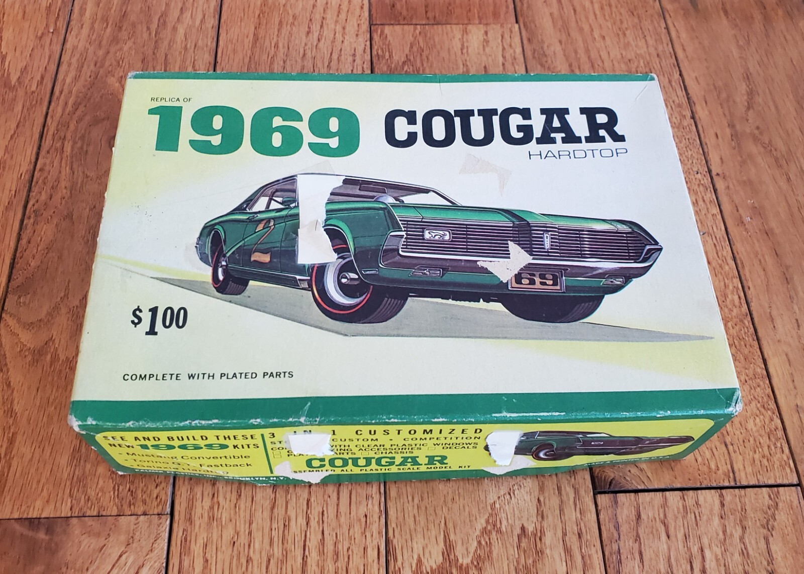 VINTAGE 1969 COUGAR XR7 MODEL KIT PALMER PLASTICS INC BROOKLYN NY (BOX