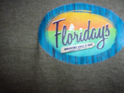 FLORIDAYS WOODFIRE GRILL n BAR month Vacation 2X a year brown M t shirt 