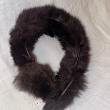 VINTAGE MINK FUR FOLDABLE BROWN EAR MUFFS