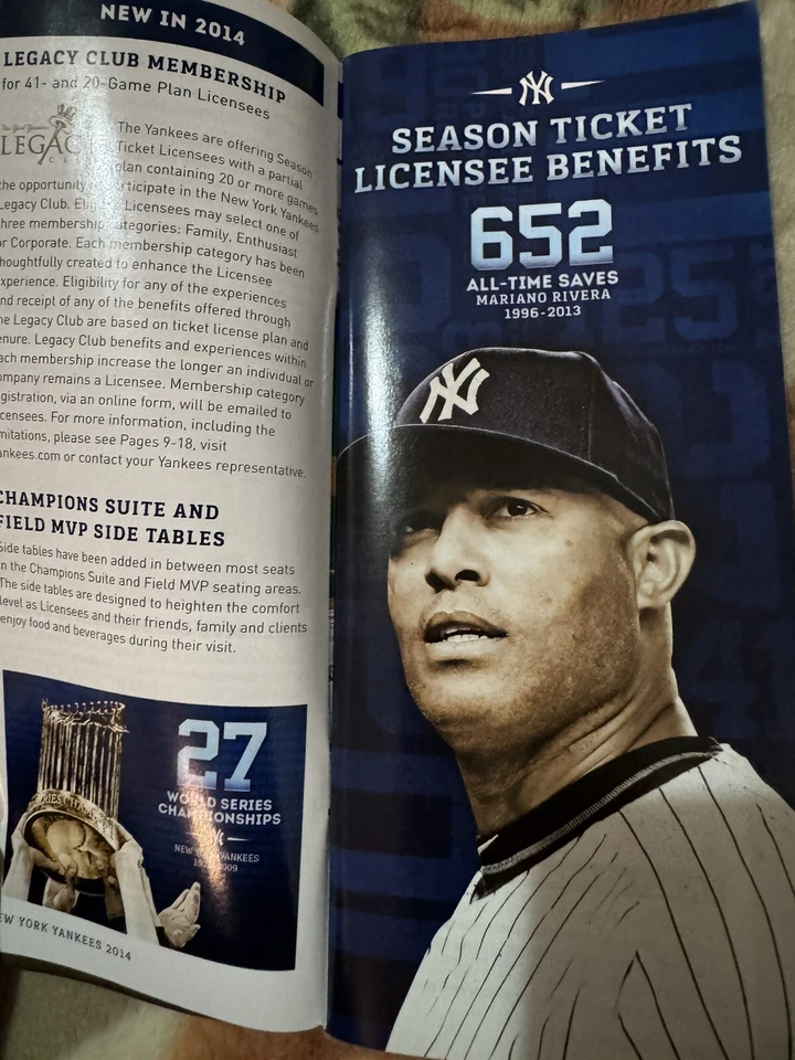 NEW YORK YANKEES 2014 Season TICKET I GUIDE 200 Post Season Hits D.Jeter - Изображение 3 из 4