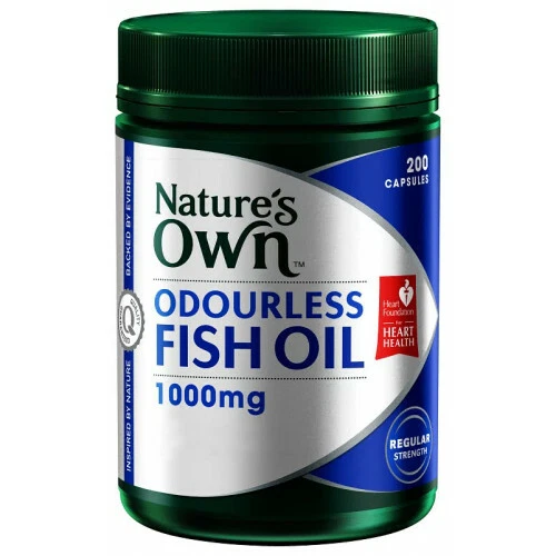 Natures Own Odourless Fish Oil Maintains Cholesterol Levels 1000mg 200 Capsules - Picture 2 of 2