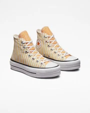 Converse Chuck Taylor AS Stripes Platform Hi, A03298C Multi Sizes White/Mango/Cu