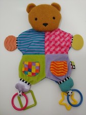 Kids Preferred Teddy bear teether Security Blanket blue purple pink swirl stripe