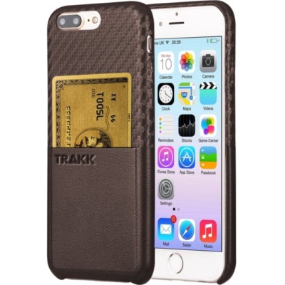 TRAKK SLIM Case for iphone 7 plus PU Leather Card pocket cover Brown