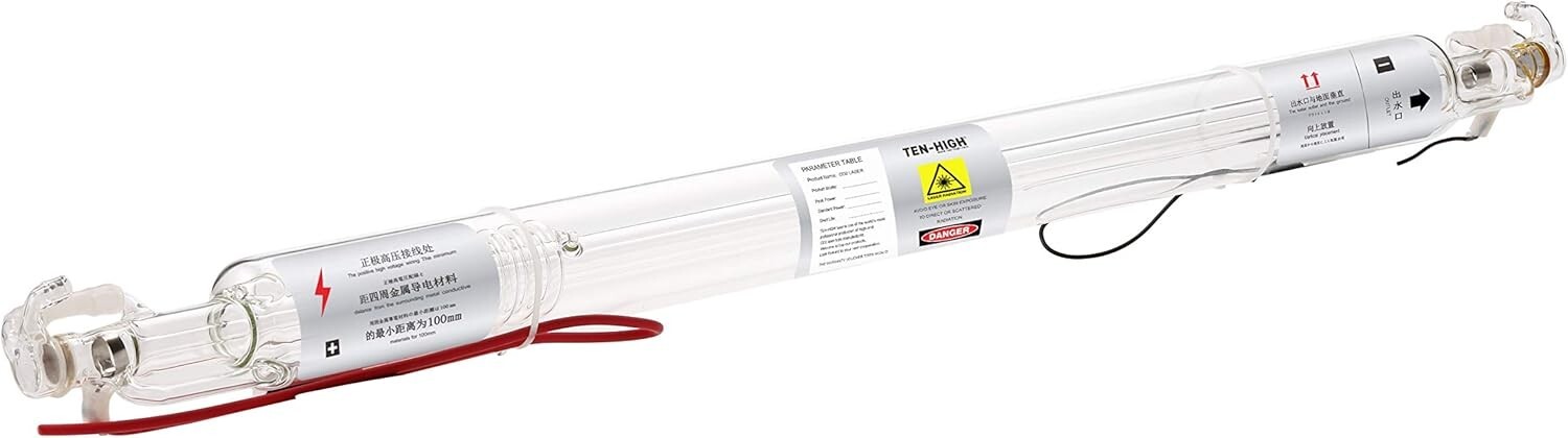 40W CO2 Laser Tube 700mm D50mm with Pre-Wired Connectors for Quick Setup
