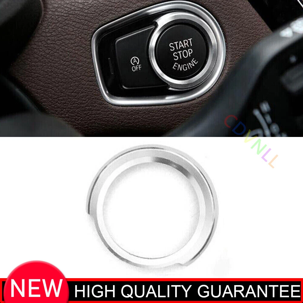 For BMW X1 X2 F39 16-22 Silver Aluminum Car One-Click Startup Switch Frame Cover