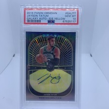 Jayson Tatum 2019-20 Obsidian Galaxy Auto Autograph Yellow  Prizm /10 *Rare SSP*