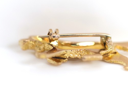 333 – Broche De Perro De Oro Amarillo 8kt Detallado Fino Satinado, L: 3,4cm - Imagen 8 de 9