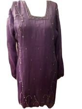 DESIGNER PARTY WEAR PURPLE GOWN Shorth Dress. Medium Size.