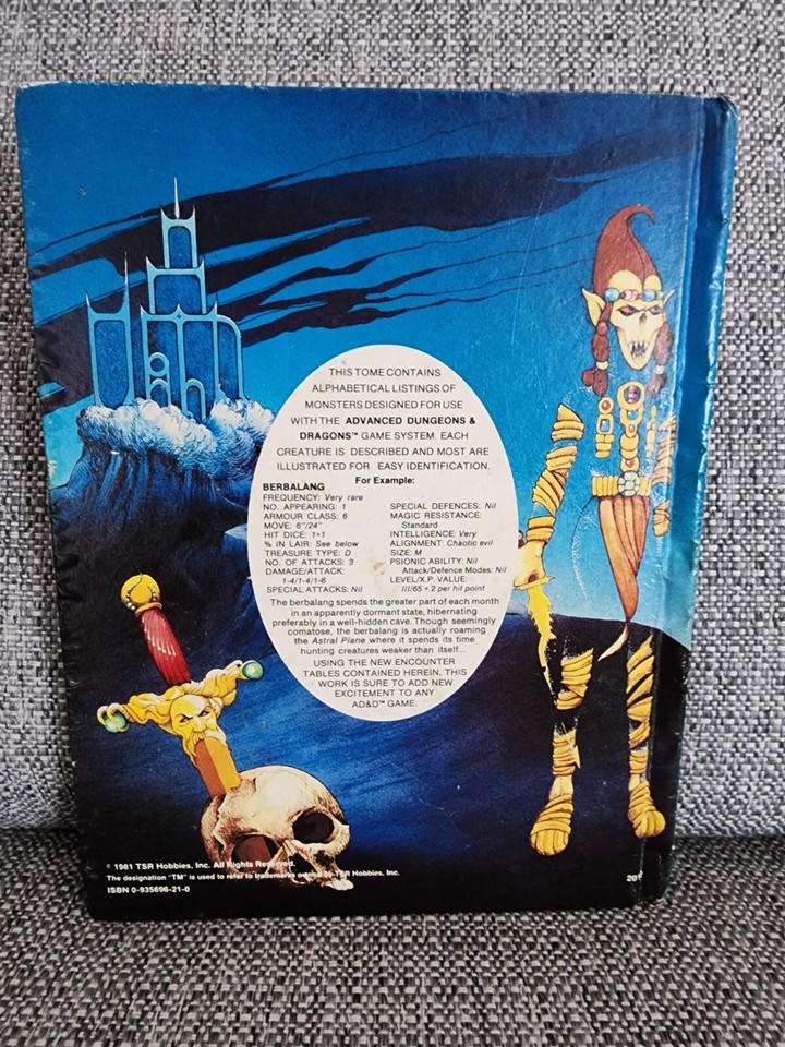 TSR Fiend Folio - Advanced Dungeons & Dragons 1e Anglais 1981