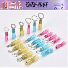 Heat Shrink Wire Connectors Terminal Assortment USA Electrical Ring Spade Crimp