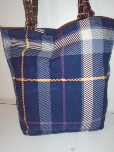 ROOTS TARTAN PLAID ALL PURPOSE SHOPPER TOTE POOCH BAG IDEA - Picture 3 of 11