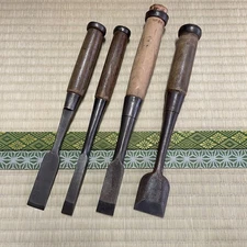 Tataki NOMI Chisel #353 Large Set of 4 Carpentry Sculpture Tools Wood Carved