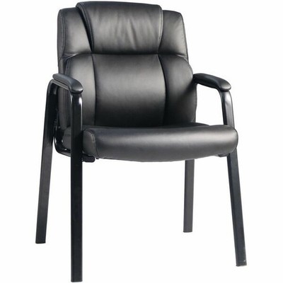 Lorell Cushioned Low-Back Guest Chair - Polyurethane Seat Material-Polyurethane