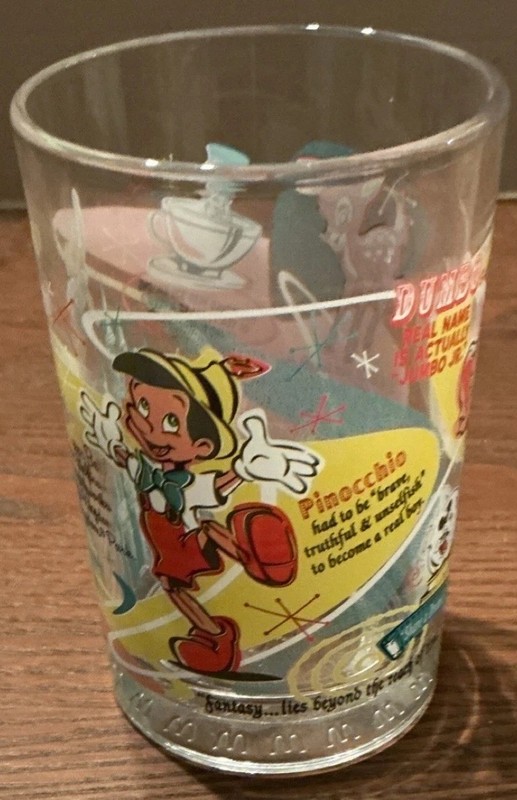 Disney Collectible Glass Pinocchio Tinker Bell Bambi Dumbo Castle Design