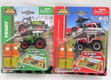 Lot Of 2 Maisto Mini Work Machines Tractors Farm Equipment Hay Bales Playmat