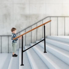 Durable Carbon Steel 3-Step Handrail for Outdoor Staircases, 84cm Long