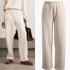 SKIMS Cotton Fleece Classic Straight Leg Pants in Oatmeal Heather Size Large NWT