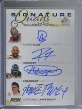 2026 AEW SP Signature Quad Auto 3/10 Allin Ricochet Hologram Bailey Rookie RC
