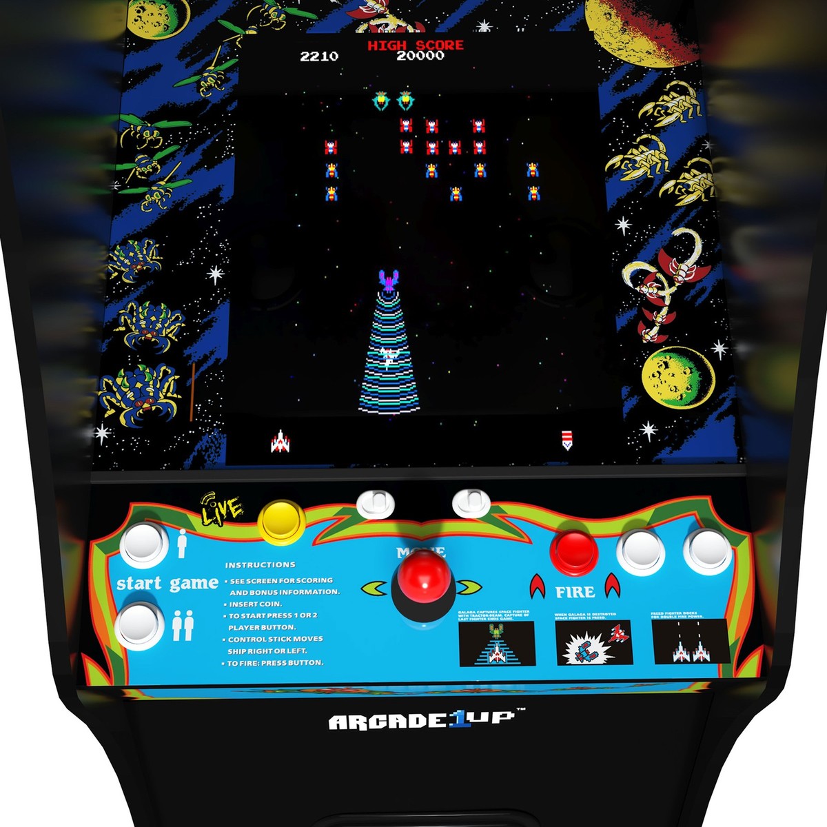 Arcade1Up GALAGA Deluxe 14 in 1 Arcade Game Machine 5-Foot Stand
