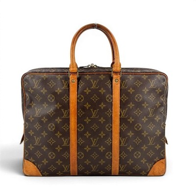 LOUIS VUITTON Porte Documents Voyage Monogram Canvas Brown Briefcase M53361