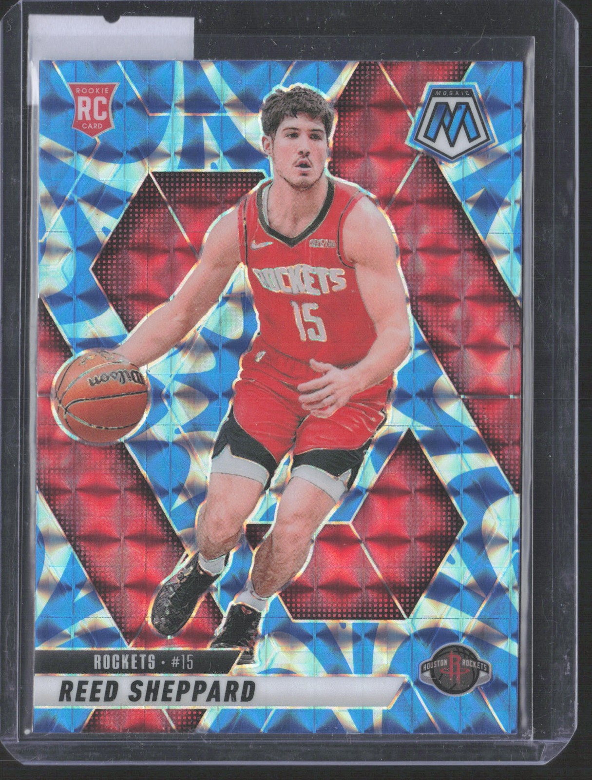 Reed Sheppard 2024-25 Panini Mosaic Reactive Blue Mosaic #249 RC