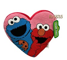 Sesame Street Elmo and Cookie Monster Heart Shaped Valentine s Day Pillow NWT