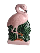 VTG. 50's 60's Pink Flamingo Knobler Ceramic 6" Coin Bank Figurine- RARE