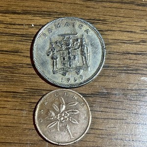 1969 Jamaica  1, 20 Twenty  Cent CoinS